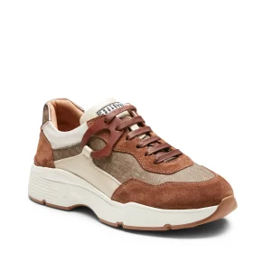 Sneaker in pelle e tessuto