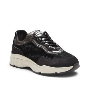 Sneakers in tessuto e pelle