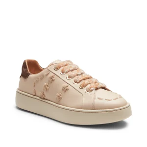 Sneaker in pelle con inserti in lana