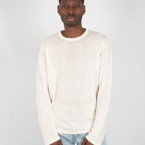 Maglia manica lunga in Lino - Bianco