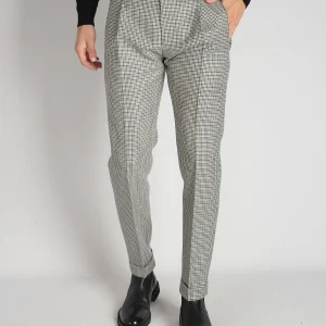 Pantalone Retro Micropieddepoule - Bianco/Nero