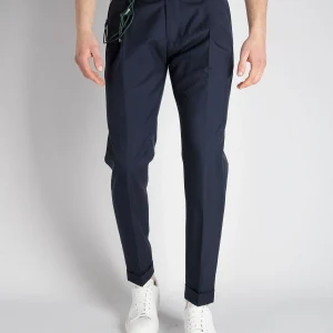 Pantalone 'Barber' Lana - Blu Notte