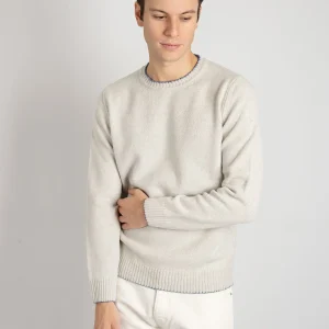 Maglia Girocollo Impuntura - Perla