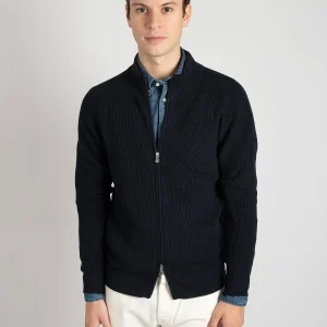 Maglia Full Zip Coste - Blu Notte