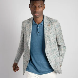 Giacca 'Deco' Overcheck -  Blu/Grigio