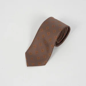 Cravatta Seta Rombo -  Marrone