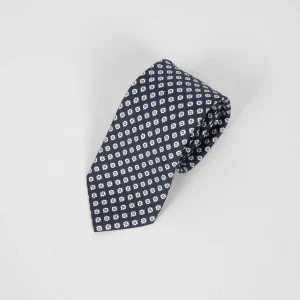Cravatta Seta Micro Rombi - Blu