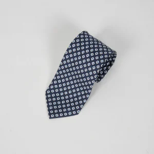 Cravatta Seta Micro Rombi - Blu