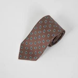 Cravatta Seta Motivo - Marrone