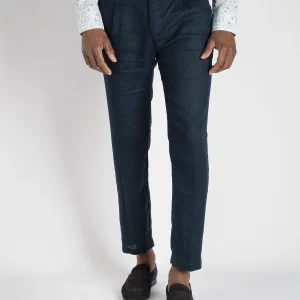 Pantalone 'Nevio' Lino - Blu