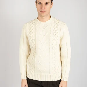 Maglia Girocollo Trecce - Panna