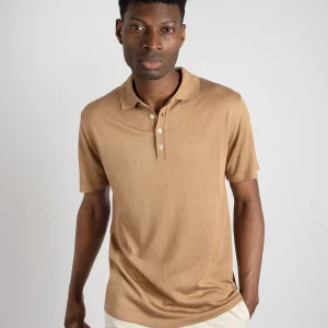 Polo in Seta - Tabacco