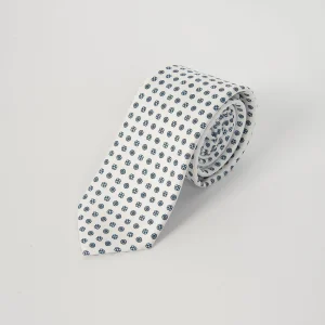 Cravatta Seta Microfantasia - Bianco