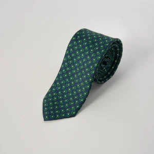 Cravatta Seta Micro Paisley - Blu/Verde