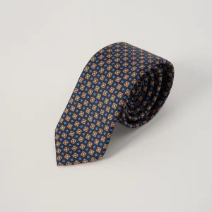 Cravatta Seta Diamantino- Blu/Beige