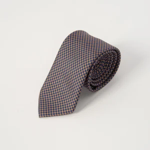 Cravatta Seta Pois - Beige/Blu