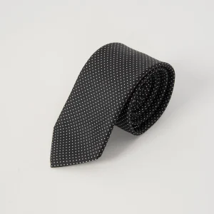 Cravatta Seta Micro Pois - Nero