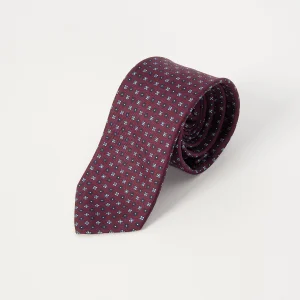 Cravatta Seta Fiorellini - Prugna