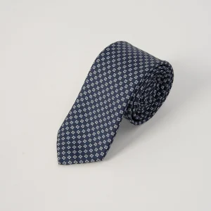 Cravatta Seta Micro Quadrati - Blu