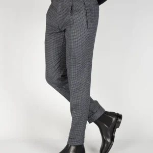 Pantalone Retro Pied de Poule - Grigio