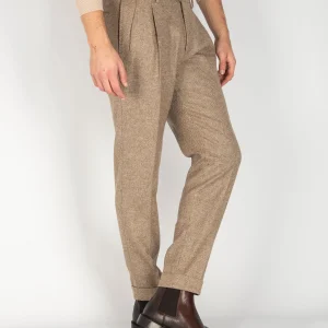 Pantalone 'Barber' Spinato - Cammello