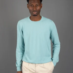Maglia In Cotone Operato - Acquamarina