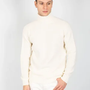 Maglia Dolcevita Grana Riso - Latte