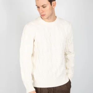 Maglia Girocollo Trecce - Bianco