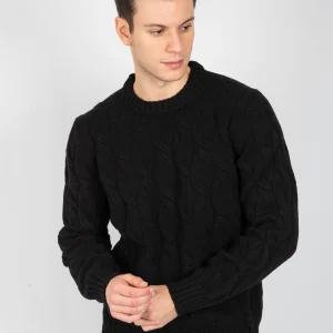 Maglia Girocollo Trecce - Nero