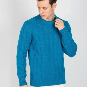 Maglia Girocollo Trecce - Turchese