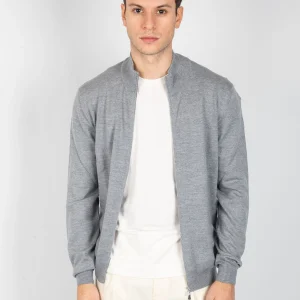 Maglia Full Zip Merinos - Grigio Medio