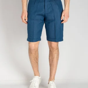 Bermuda in Lino - Indaco