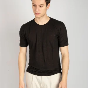 Maglia Girocollo in Lino - Nero