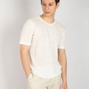 Maglia Girocollo in Lino - Bianco