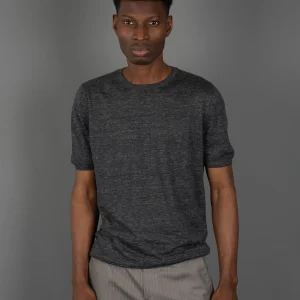 Maglia in Lino Mélange - Antracite