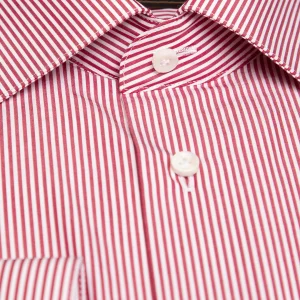 Camicia a Righe Strette Bianche e Rosse